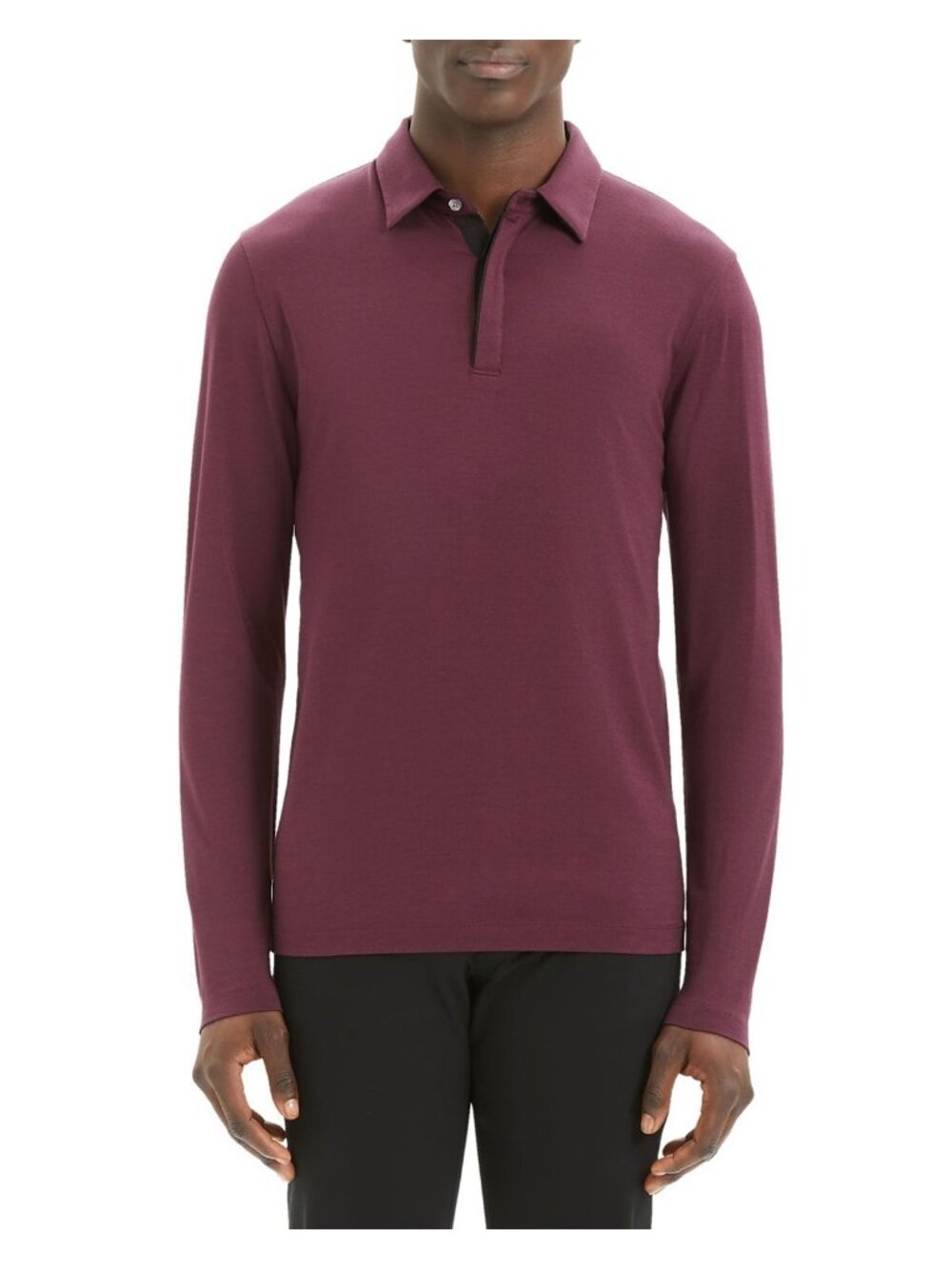 Theory Men's Sartorial Incisive Long-Sleeve Polo Shirt, Chianti, Medium, NWT
